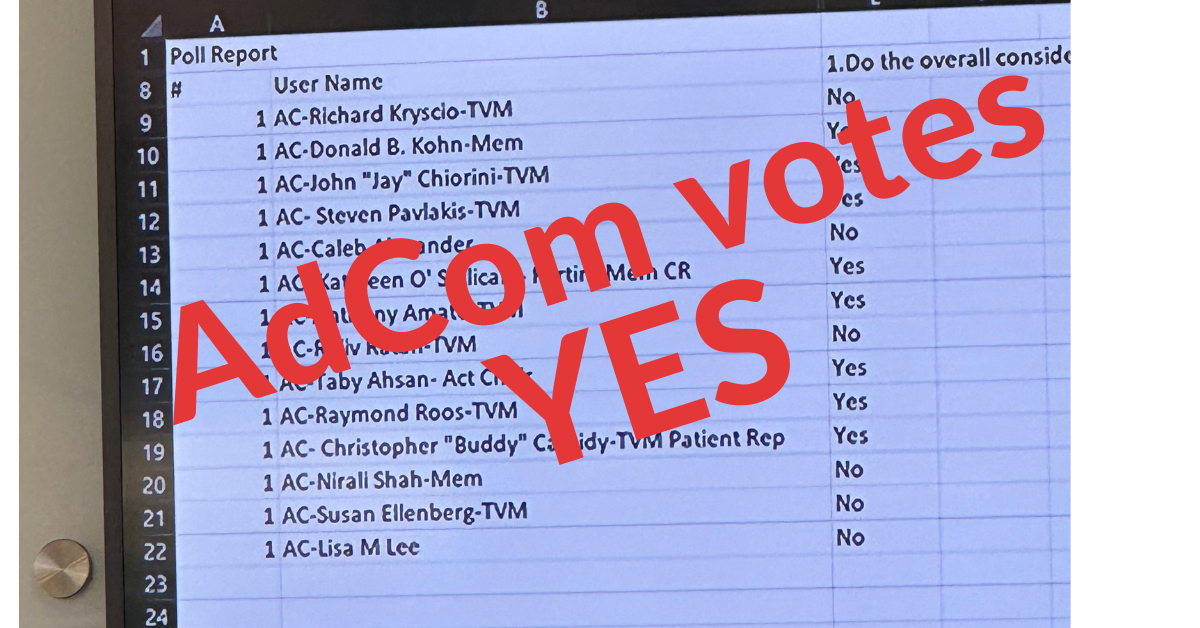AdCom Sarepta Votes yes